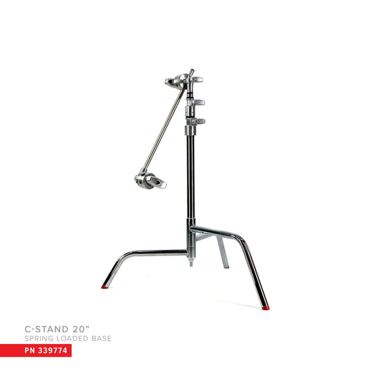 Matthews - 339774 - 20" Double Riser Spring Loaded Folding C-Stand w/Grip Head & Arm Chrome
