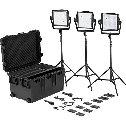 Litepanels 936-1303 - Astra IP 1x1 - Traveler Trio GM&VM Kit (Standard Yoke, US Power Cable)