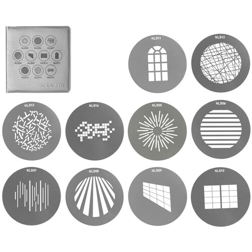 Nanlite BM Mount Projection Attachment GOBO Set 1 (10 pcs. in one set)