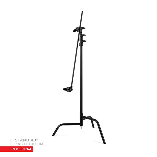 Matthews - B339764 - 40" Double Riser Spring Loaded Folding C-Stand w/Grip Head & Arm Black