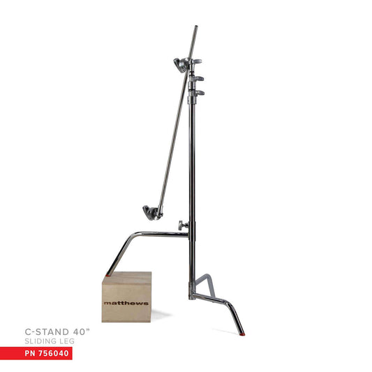 Matthews - B756040 - 40" C-Stand w/Sliding Leg, Includes Grip Head & Arm Black