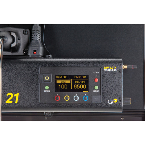 Kino Flo - DIV-L21XCU - Diva-Lite 21 LED DMX Center Mount, Univ (Includes Center Mount Fixture, Louver 90°, Baby Receiver (16mm)