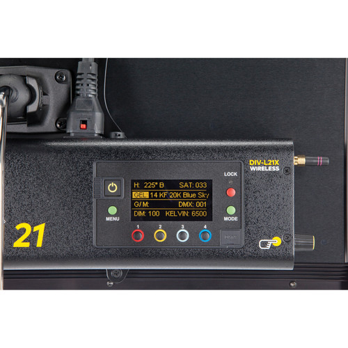 Kino Flo - DIV-L21XCU - Diva-Lite 21 LED DMX Center Mount, Univ (Includes Center Mount Fixture, Louver 90°, Baby Receiver (16mm)