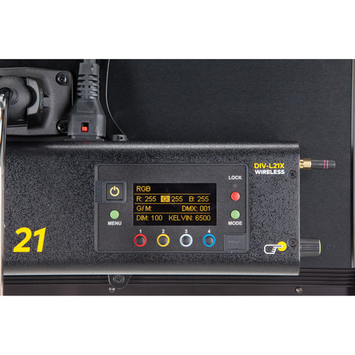 Kino Flo - DIV-L21XCU - Diva-Lite 21 LED DMX Center Mount, Univ (Includes Center Mount Fixture, Louver 90°, Baby Receiver (16mm)