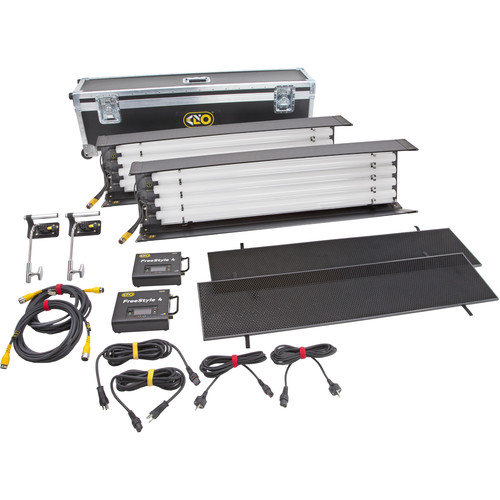 Kino Flo - KIT-FT44GU - FreeStyle T44 Gaffer DMX Kit (2-Unit), Univ (Includes FreeStyle T44 System with MTP-BG41 Mount (x2),FreeStyle 4ft LED Tube (x8), Gaffer Ship Case)