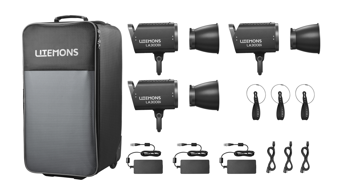 Godox Litemons LA150R RGB LED Light 3-Light Kit (Black Edition)