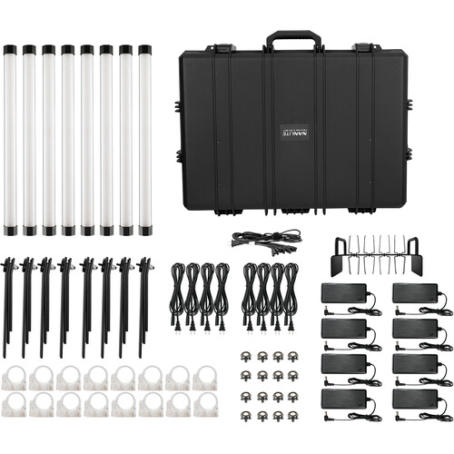 Nanlite PavoTube II 15XR 2FT CRMX Pixel Tubes with Internal Battery 8-Light Kit
