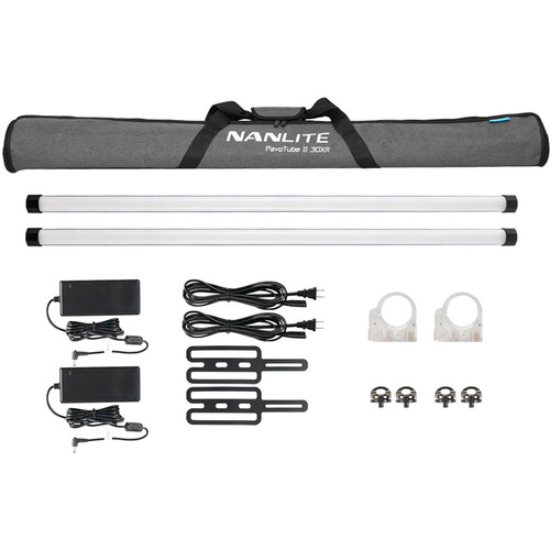 Nanlite PavoTube II 30XR 4FT CRMX Pixel Tubes with Internal Battery 2-Light Kit