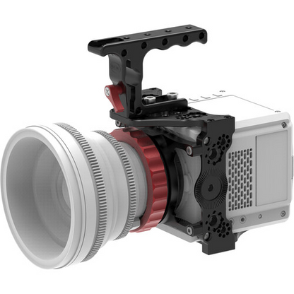 This kit consists of a top or bottom plate and a handgrip and is an extension kit to be used with the Vocas side cage kit. This extension kit provides numerous Arri style 3/8" and 1/4" threaded holes.