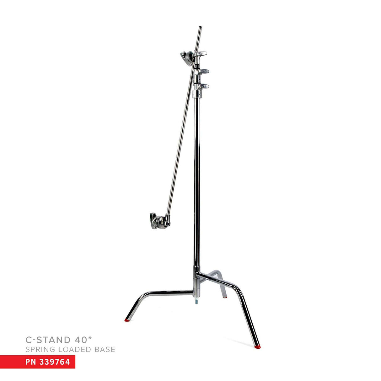 Matthews - 339764 - 40" Double Riser Spring Loaded Folding C-Stand w/Grip Head & Arm Chrome