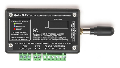 City Theatrical-QolorFLEX 5x2.5A 900MHz/2.4GHz Multiverse Dimmer-5942