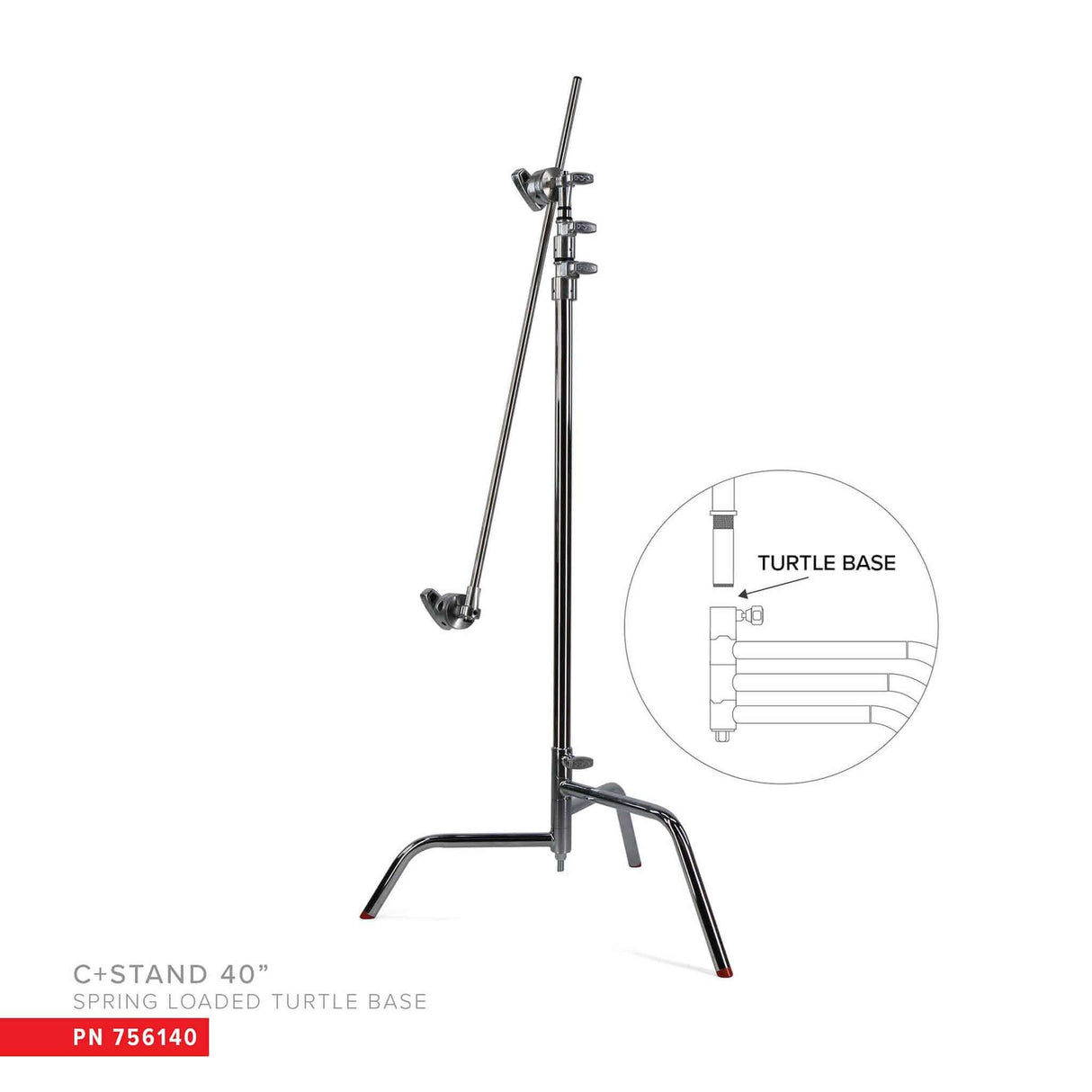 Matthews - 756140 - 40" C+Stand w/Spring Loaded Turtle Base, Includes Grip Head & Arm