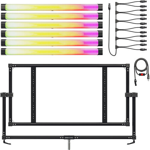 Quasar Science 925-4063 - Ossium frame c/w 6x 4’ Double Rainbow (US power cable)