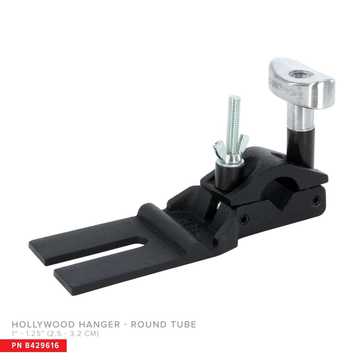 Matthews - B429616 - Hollywood Hanger for 1" Round Tube and 1-1/4" Pipe Black