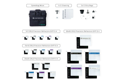 Lightbridge C0400030-02 C-Move+ (Gen2) – Versatile Touchproof CRLS Precision Lighting Reflector Kit in a Durable Shoulder Bag