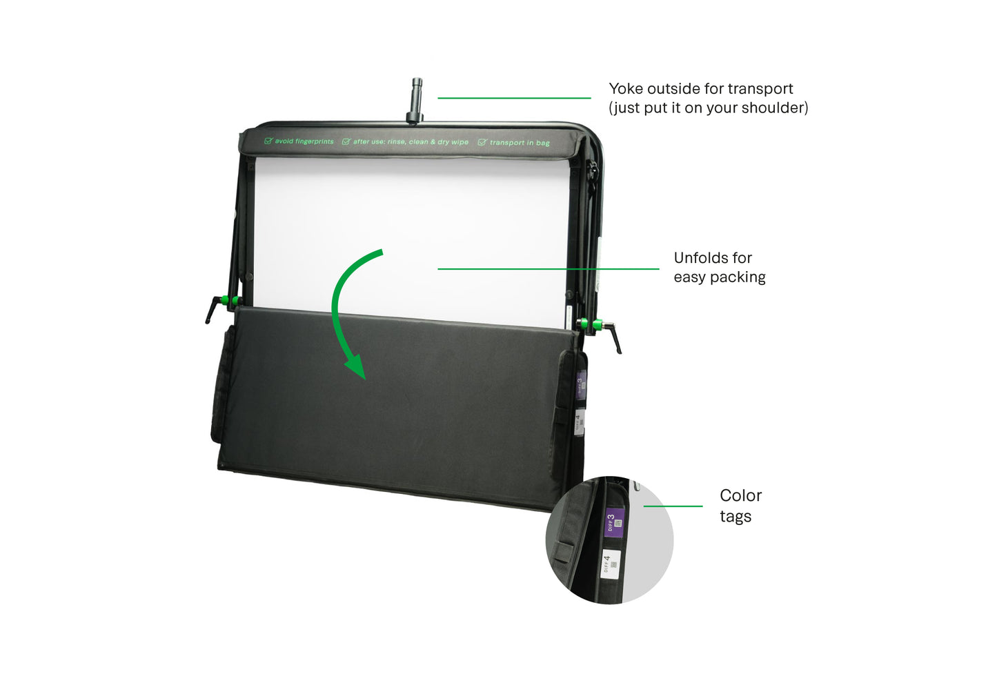 Lightbridge C0400040-02 C-100 Frame Diff 0/1 (Gen2) with Speedbag – Dual-Sided Hard Light Touchproof CRLS Precision Lighting Reflectors