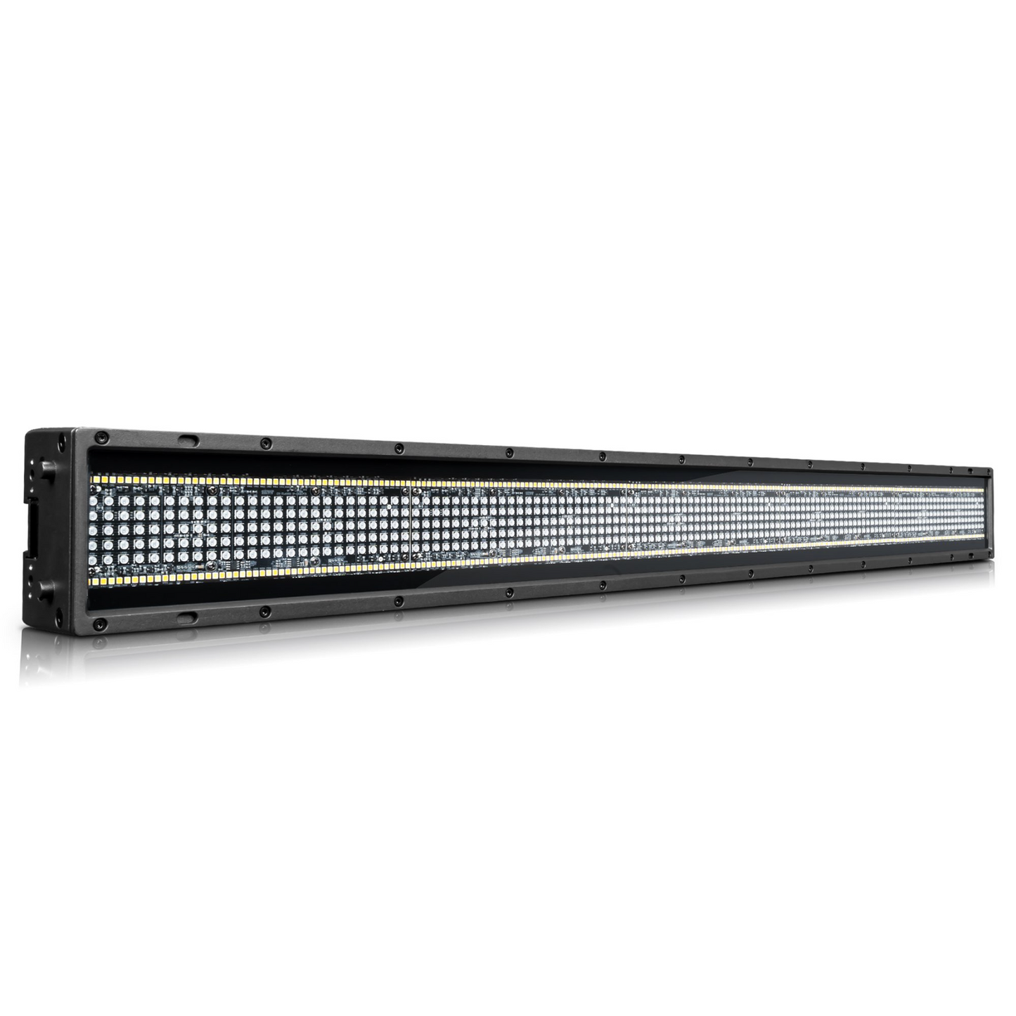 Claypaky Tambora Stormy Linear:
25x 5x5 RGB SMD LEDs (Wash)
250x 1w CW LEDs, 250x 1w WW LEDs (Strobe)
100-240V, 50/60 Hz ETL IP66