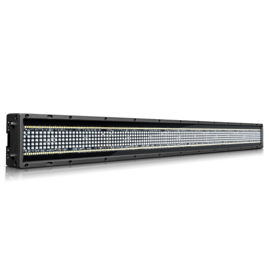 Claypaky Tambora Stormy Linear:
25x 5x5 RGB SMD LEDs (Wash)
250x 1w CW LEDs, 250x 1w WW LEDs (Strobe)
100-240V, 50/60 Hz ETL IP66