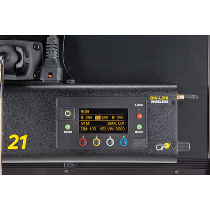 Kino Flo - DIV-L21XCU - Diva-Lite 21 LED DMX Center Mount, Univ (Includes Center Mount Fixture, Louver 90°, Baby Receiver (16mm)