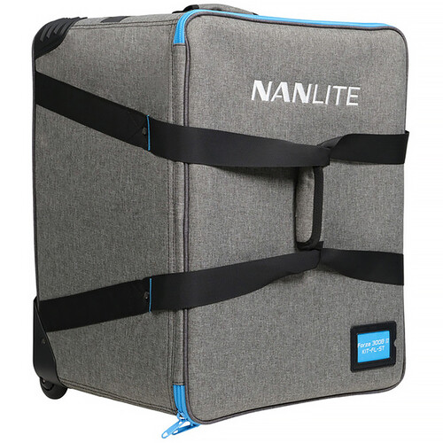 Nanlite Forza 300B II Bi-Color LED Spotlight, FL-20G Fresnel, and Rolling Padded Case Kit