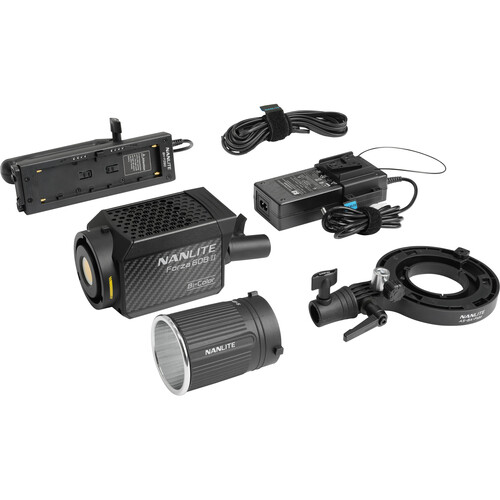 Nanlite Forza 60B II Spotlight incl. reflector, AC, DC battery grip, Bowens adapter and case