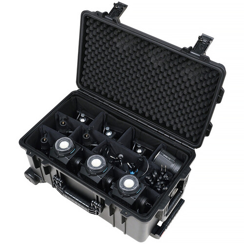 Nanlite Forza 60CR RGBLAC LED Spotlight with CRMX 3-Light Kit with Rolling Hard Case