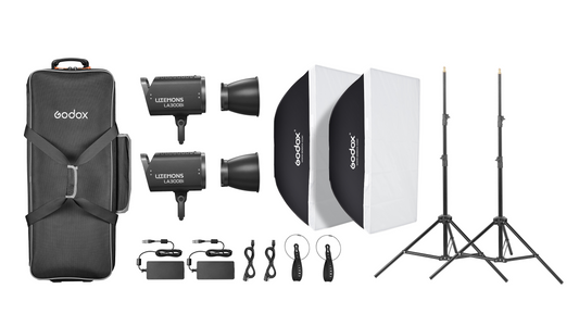 Godox Litemons LA300Bi Bi-Color LED Light 2-Light Kit (Black Edition)