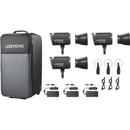 Godox Litemons LA300R RGB LED Light 3-Light Kit with Case