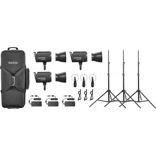 Godox Litemons LA300R RGB LED Light 3-Light Kit (Black Edition)