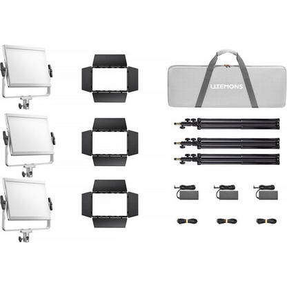 Godox Litemons LP1200Bi Bi-Color LED Panel 3-Light Kit