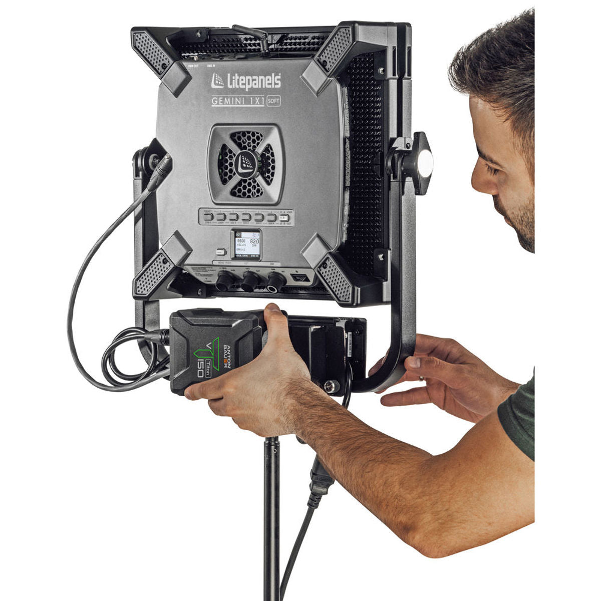 Gemini 1x1 Soft Pro Kit V-Mount Kit (US Power Cable)