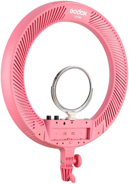 Godox LR160 Bi-Color LED Ring Light (Pink)