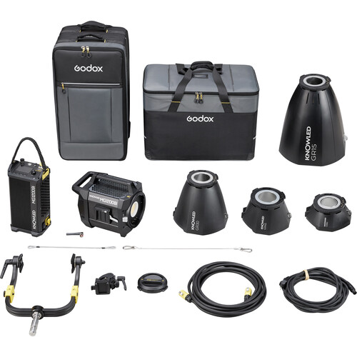 Godox - MG1200BI K2 - KNOWLED Bi-Color LED Light MG1200BI with 4 reflectors 15°, 45°, 30°, 60° + Trolley bag