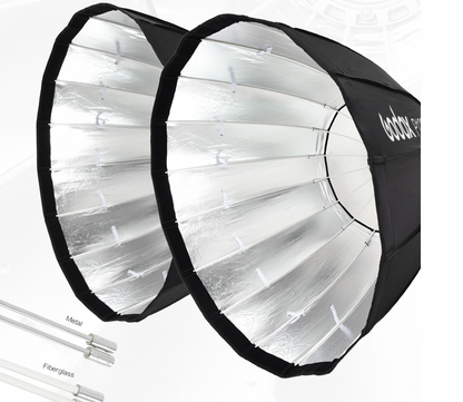 Godox P120H 48" Deep Parabolic Softbox for Studio Video Flash Light, Bowens Mount, Hi-Temperature Resistant
