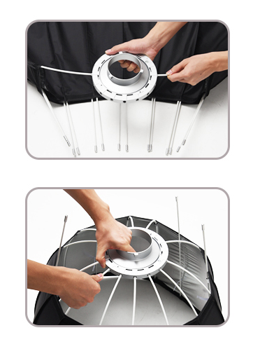 Godox P120H 48" Deep Parabolic Softbox for Studio Video Flash Light, Bowens Mount, Hi-Temperature Resistant