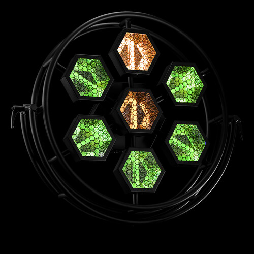 P1 EVO LED  
100-240VAC, 340W Max, RGBW, CRI 90+
Warm White LED Fillament with RGBW Back Glow, 7 Pixels
5-pin XLR, OnBoard Display
Includes 1x True1 Cable, User Manual