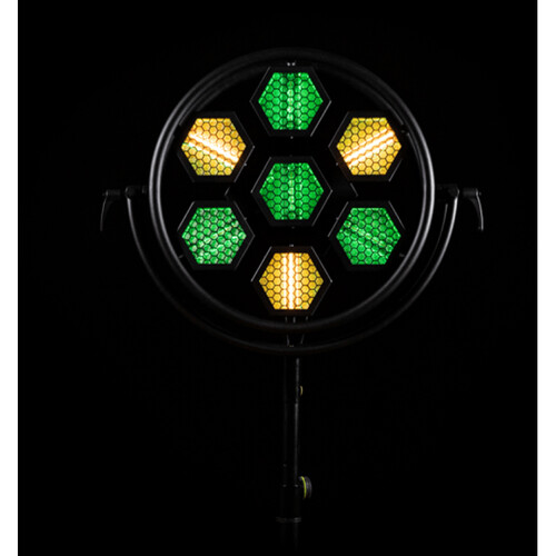 P1 MINI LED  *Gold Reflector Default* 
110-230VAC, 95W Max, RGBW, CRI 90+
Warm White LED Fillament with RGBW Back Glow, 7 Pixels
5-pin XLR, OnBoard Display
Includes 1x True1 Cable, User Manual