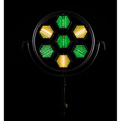 P1 MINI LED  *Gold Reflector Default* 
110-230VAC, 95W Max, RGBW, CRI 90+
Warm White LED Fillament with RGBW Back Glow, 7 Pixels
5-pin XLR, OnBoard Display
Includes 1x True1 Cable, User Manual