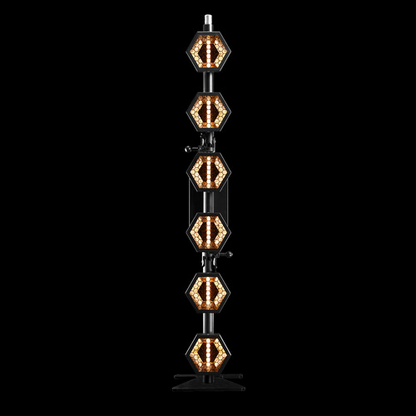 P2 EVO LED  
100-240VAC, 300W Max, RGBW, CRI 90+
Warm White LED Fillament with RGBW Back Glow, 6 Pixels
5-pin XLR, OnBoard Display
Includes 1x True1 Cable, User Manual, 1x Base, 
1x Height Adaptor, 1x Hanging Adaptor, 3x Spgots w/ Cotters