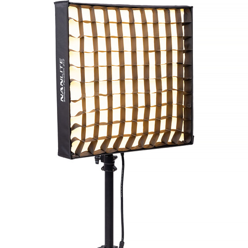 Nanlite PavoSlim 240C 2x2 RGBWW LED Panel with included softbox & eggcrate, LumenRadio