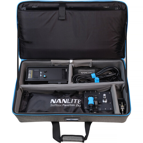 Nanlite PavoSlim 240C 2x2 RGBWW LED Panel with included softbox & eggcrate, LumenRadio