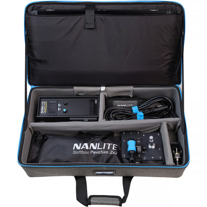 Nanlite PavoSlim 240C 2x2 RGBWW LED Panel with included softbox & eggcrate, LumenRadio