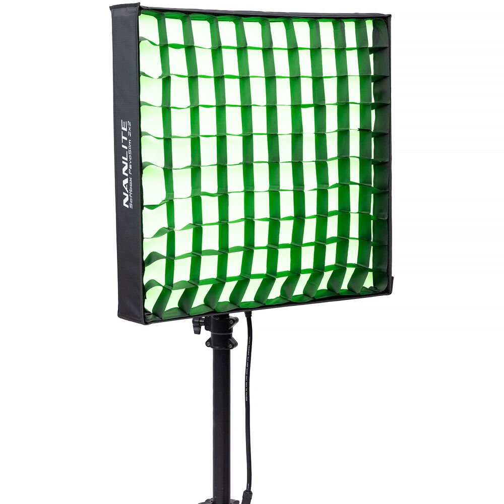 Nanlite PavoSlim 240C 2x2 RGBWW LED Panel with included softbox & eggcrate, LumenRadio