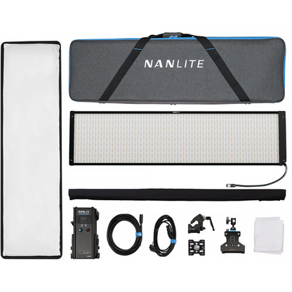 Nanlite PavoSlim 240CL 4x1 RGBWW LED Panel with included softbox & eggcrate, LumenRadio