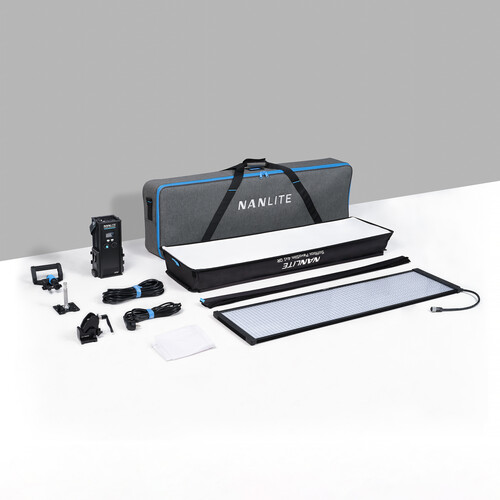 Nanlite PavoSlim 240CL 4x1 RGBWW LED Panel with included softbox & eggcrate, LumenRadio