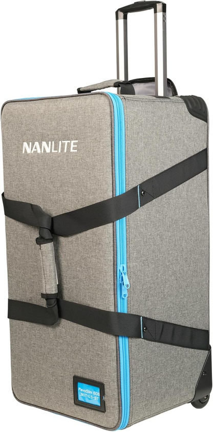 Nanlite PavoSlim 60B Bi-Color LED Panel 3-Light Kit with Light Stands, Pop-Up Softboxes, and Rolling Case