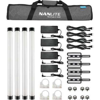 Nanlite PavoTube II 15XR 2FT CRMX Pixel Tubes with Internal Battery 4-Light Kit