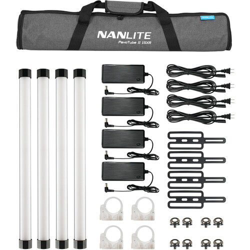 Nanlite PavoTube II 15XR 2FT CRMX Pixel Tubes with Internal Battery 4-Light Kit