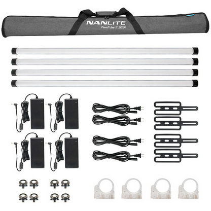 Nanlite PavoTube II 30XR 4FT CRMX Pixel Tubes with Internal Battery 4-Light Kit