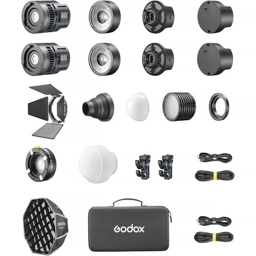 Godox RS60Bi Bi-Color LED Monolight (2-Light Kit)